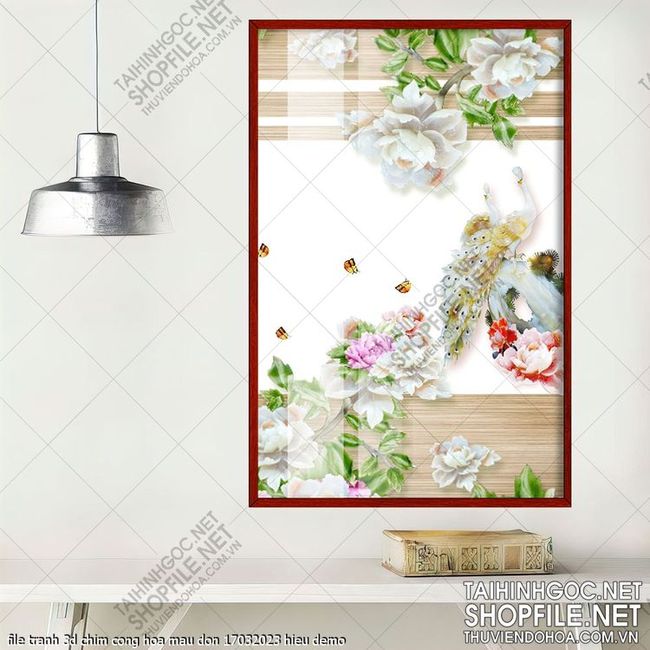 file tranh 3d chim cong hoa mau don 17032023 hieu